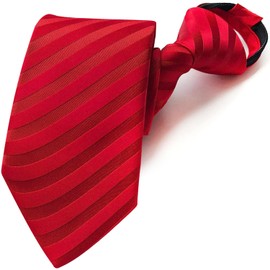 BESMODZ Men's Zipper Ties for Mens Red Pre-tied Woven Jacquard Wedding Necktie