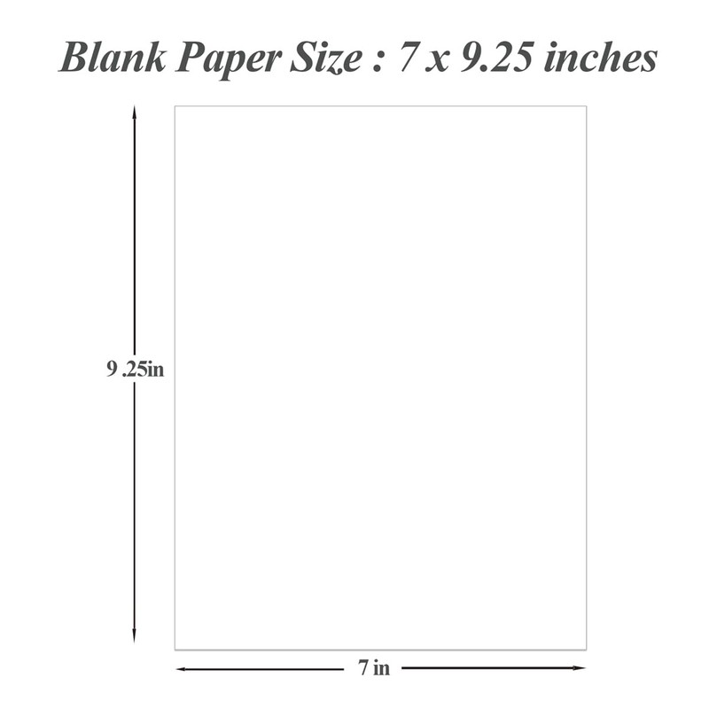 7" x 9.25" Blank Print Paper, 100Sheets/200Pages Classic Size Blank