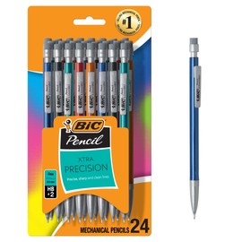BIC Xtra-Precision Mechanical Pencils with Erasers, Fine Point (0.5mm), 24-Count Pack Mechanical Drafting Pencil Set