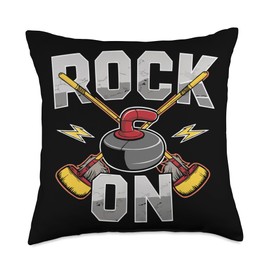 Curling Player Curler Sport Lover Curling Stone Throw Pillow