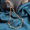 Designer Imitation Pearl Neckalce Camellia Flower Long Double Stranded Necklace