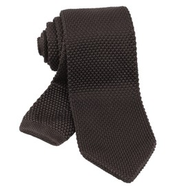 Alizeal Knit Tie for Men, Solid Slim Casual Knitted Neckties, Brown