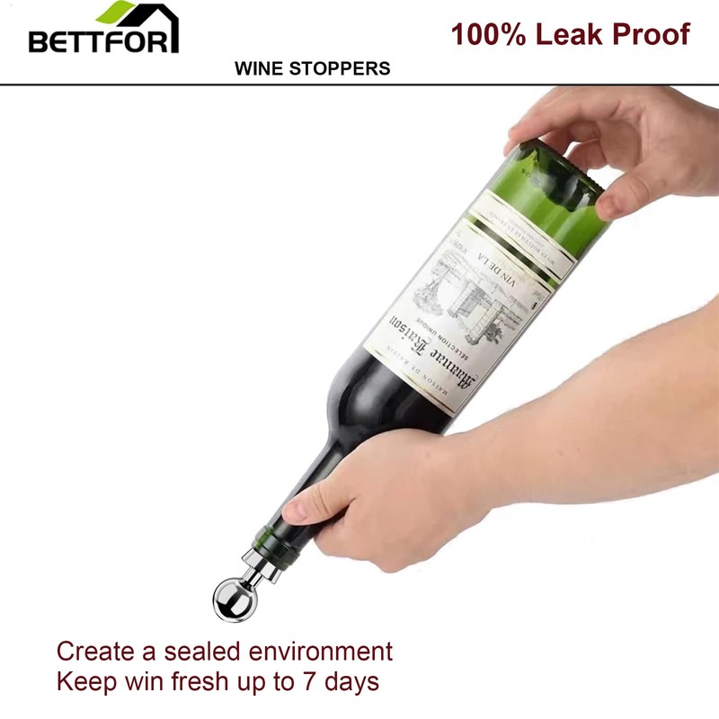 BETTFOR Wine Stoppers for Wine Bottles 3Pcs Vacuum Wine Bottle