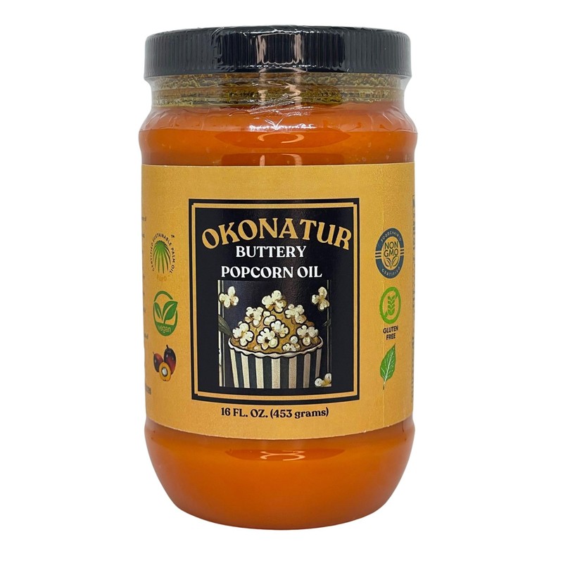 OKONATUR Popcorn Butter Oil | Butter Flavored oil 16 oz