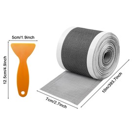 Pumuky Drain Hair Catcher, 7 cm x 10 m Hair Strainer Bathtub, Hair Catcher for Shower, Disposable Shower Drain Mesh Sticker with Plastic Spatula for Shower Drain, Bathtub, Balcony, Disposable Filter