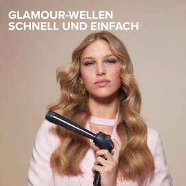 Bellissima Glam Waves, Lockenstab, konische Form, Display, 5 Temperaturen, Diamon-Keramik- und Keratin-Beschichtung, konstante Hitze, Anti-Verbrühungsspitze, schnelles Aufheizen