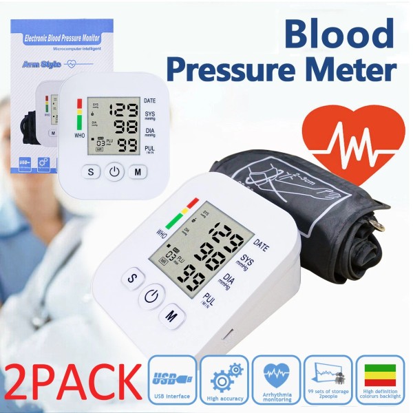 Unbranded 2Pcs New Arm High Blood Pressure Monitor Digital BP