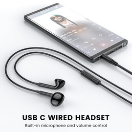 MOSWAG Wired Earbuds with Microphone, 3.5mm Jack in Ear Headphones with Microphone Suitable for Smartphones, Computers, Laptops, IPads, MP3 Players, Etc