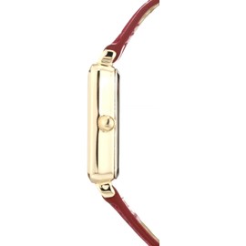 Anne Klein AK/3820 Women's Crocodile Embossed Glitter Accents Watch, Red/Gold, Strap.