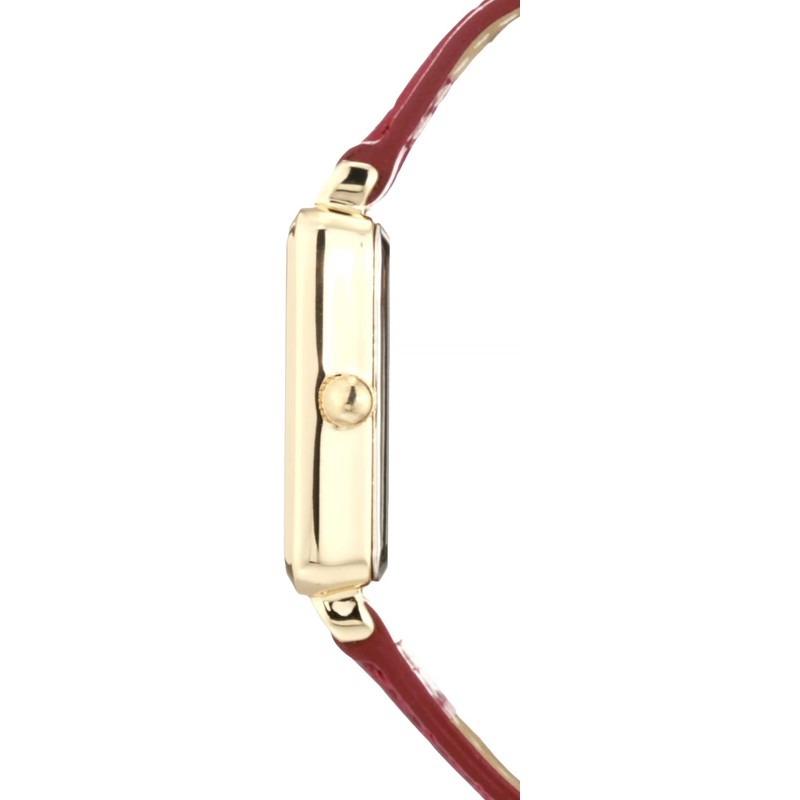 Anne Klein AK/3820 Women's Crocodile Embossed Glitter Accents Watch, Red/Gold,