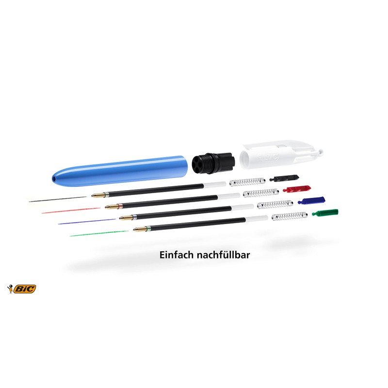 BIC 2 or 4 Colour Pen Refills - Red (Box