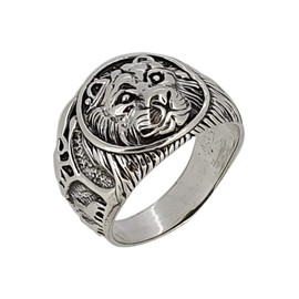 Treasure Bay Chunky Lion Design Silver Ring For Men Made from solid 925 Sterling Silver (Y)