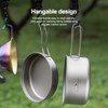 iBasingo Titanium Pot Pan Set Hanging Pot Camping Bowl Set