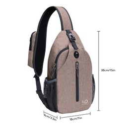 WATERFLY Sling Rucksack, Sling Bag, Shoulder Backpack, Shoulder Bag, Adjustable Strap, Hiking, Chest Backpack for Men and Women