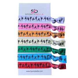 Sportybella Dance Hair Accessories For Girls - No Crease, No Tug Elastic Ponytail Holders For Dancers, Dance Teams, and Recitals - 7pcs Set