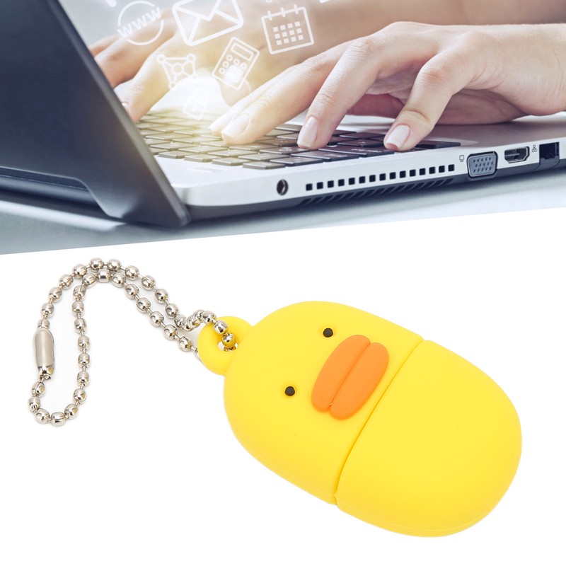 Cartoon Flash Drive Cute Yellow Duck Shape Anti Electromagnetic Interference