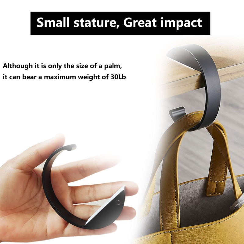 KISOY 2PCS C Shape Purse Hook for Table Handbag Hanger