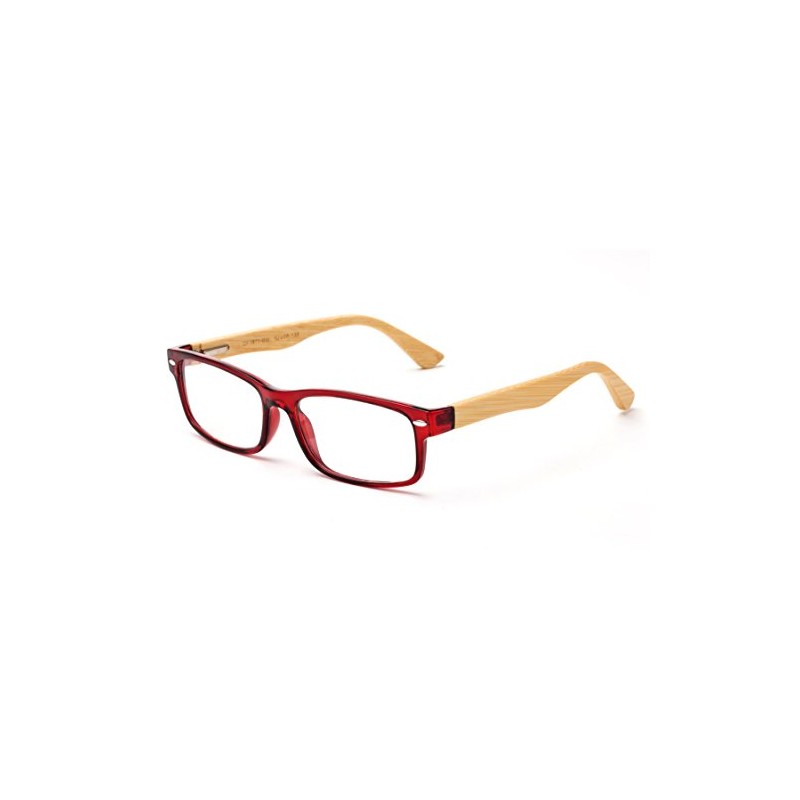 Real Bamboo Reading Glasses Spring Hinge Genuine Bamboo Rectangular Reader
