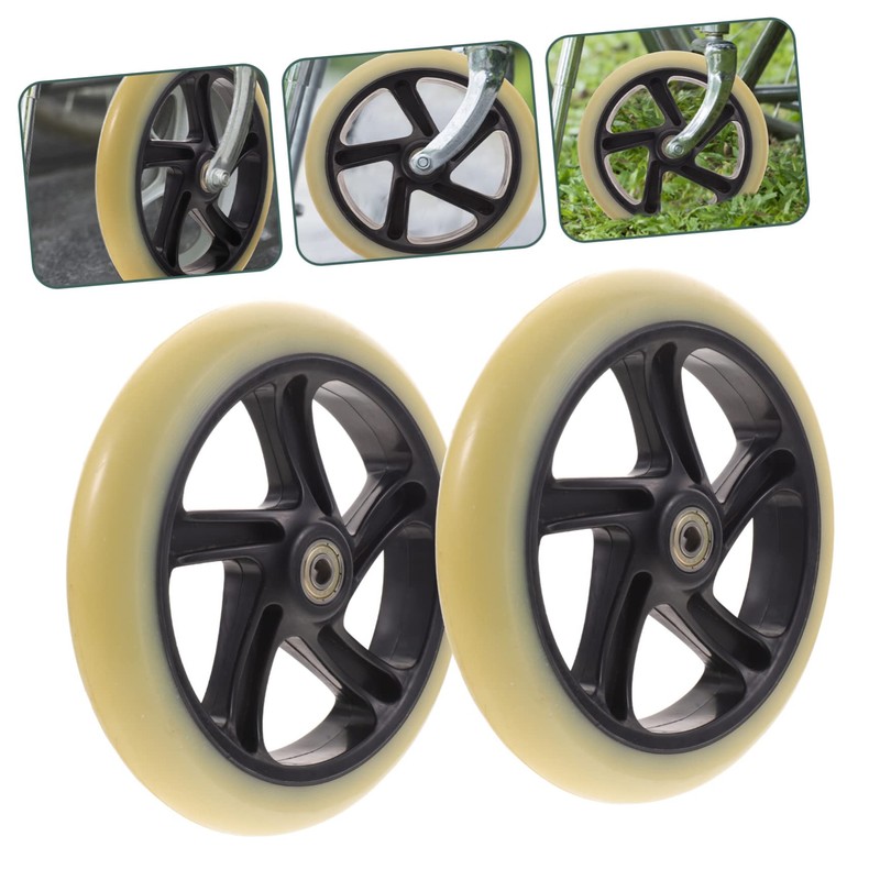 OHPHCALL 2pcs Replacement Scooter Wheels 180mm Mute Wheels for Scooters