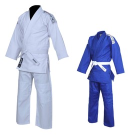 Twister Judo Gi Black Tiger Judo Uniforms Gi M/O Premium Quality Cotton Grain Cloth 450GRM, With Free Belts (White, 000)