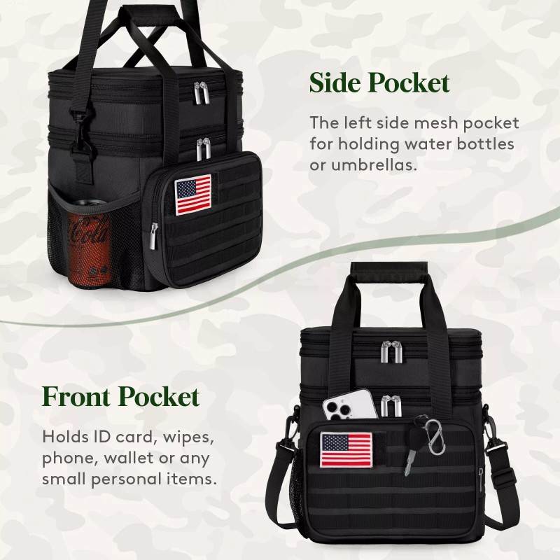 Lifewit Double Deck Tactical Lunch Box for Men, Expandable Leakproof