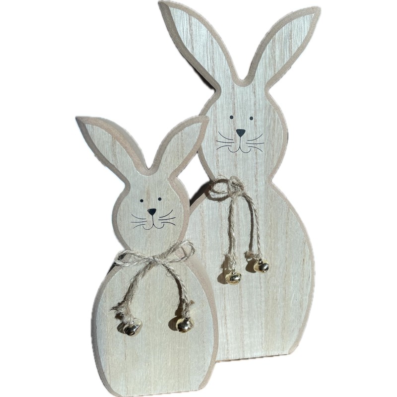 khevga khevga Decorative Easter Bunny Wooden Set of 2