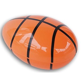 Snap Closed Sports Ball Egg Shaped Container - 7.75 Inches Long (Basketball)