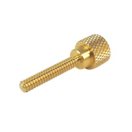 10 Pack 6-32 x 3/4 Inch Threads Solid Brass Diamond Knurled Thumb Screws Knobs with Straight Shoulders Right-Hand Threads SAE Flat Tip Uncoated (6-32 x 3/4 inch Long Threads)