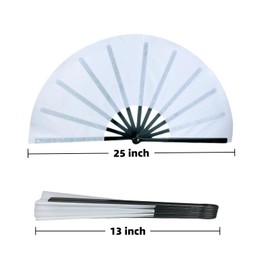 6 Packs 13inch Sublimation Clack Fans Blank Chinese Tai Chi Fan with Black Ribs for Graduation, Festival Dance Party