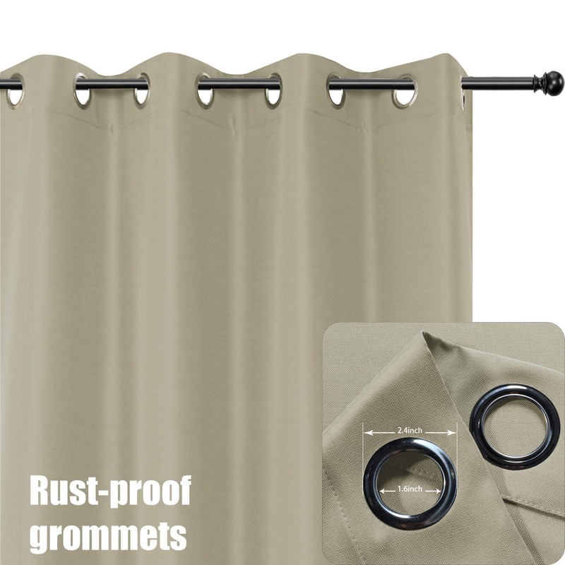 BONZER Outdoor Curtains for Patio Waterproof Thick Privacy Grommet Sunlight