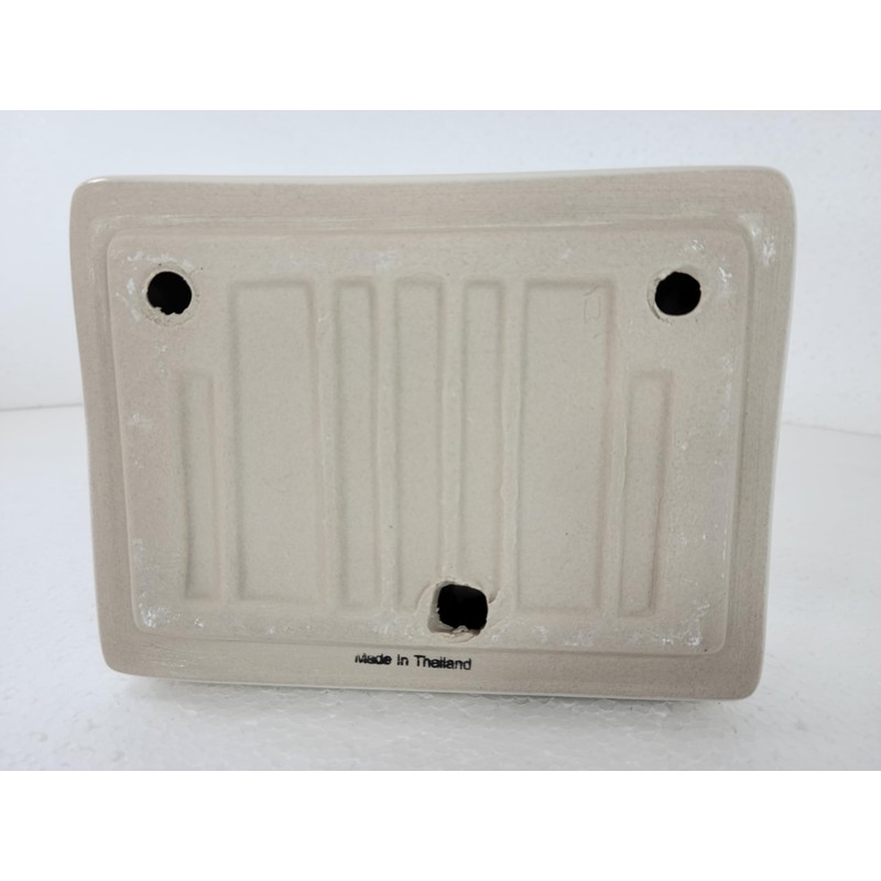 Beige Bone Almond Ceramic Soap Dish Tray Cloth Bar Washcloth