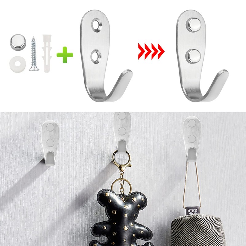 YSDMY 6 Pcs Coat Hooks Wall Mounted Hat Hook Robe
