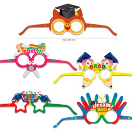 HOWAF 36 pcs Preschool Graduation Paper Glasses Photo Booth Props,Class of 2023 Kindergarten Graduation Party Classes