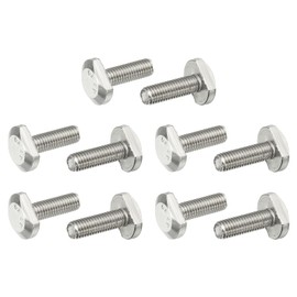 PATIKIL M8 x 25 mm T Slot Bolts, 10 Pcs 304 Stainless Steel Drop-in Bolt T Shape Stud Sliding Screw Metric Thread Hammer Head Bolt for T Track, Silver