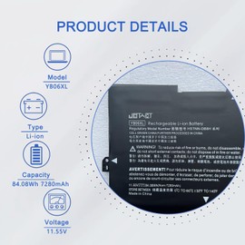 JOTACT YB06XL 928427-271 Battery for HP Spectre x360 Convertible 15-CH 15T-CH 15-CH0XX 15-CH011DX 15-CH010TX 15-CH034NG 15-CH002TX Series Notebook 928372-855 HSTNN-DB8H TPN-Q200 YB06084XL 84.08Wh