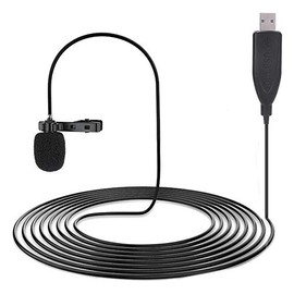 Thincol Micrófonos Lavalier, micrófono de Clip de Solapa con grabación de computadora USB, Mini micrófono portátil para entrevistas en Vivo, conferenc
