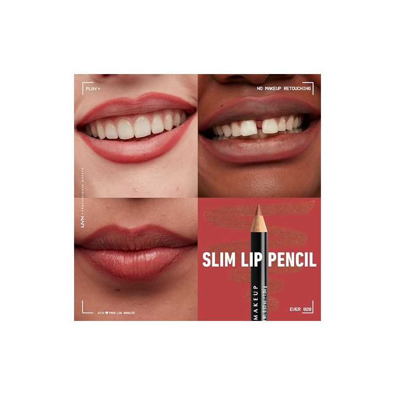 NYX PROFESSIONAL MAKEUP Slim Lip Pencil, Ever, 0.03 Ounce