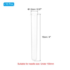 PATIKIL 4" Length Plastic Sewing Needle Storage Holder, 10 Pcs Portable Matte Embroidery Needle Pin Toothpick Storage Tubes Case for Craft Knitting, White