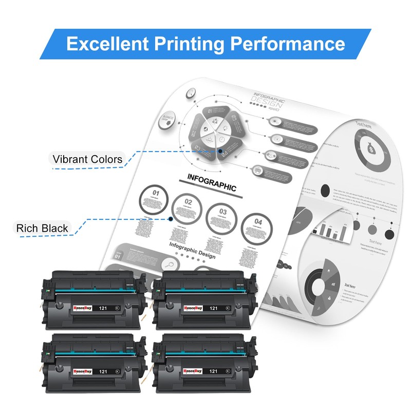 121 Black Toner Cartridge High Yield Replacement for Canon 121