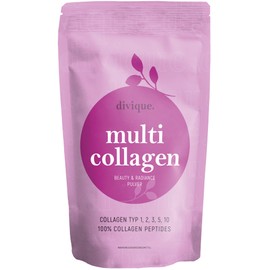 Divique Collagen Powder [500g] - Premium Collagen Complex Type 1, 2, 3, 5, 10-100% Collagen Hydrolysate Peptides - 10,000 mg Collagen per Day - Tasteless, Water Soluble, No Additives