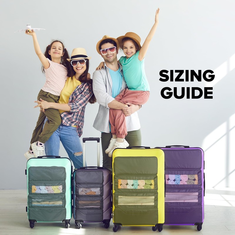 Vokelater Suitcase Organizer - Travel Luggage Hanging Shelves Packing Cube