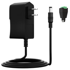 12V 1A Power Supply Adapter, 12W Replacement Charger with 1 Green Terminal Connector for LED Strip Light, Security Camera, Digital Photo Frame and More, 3.2Ft Power Cord