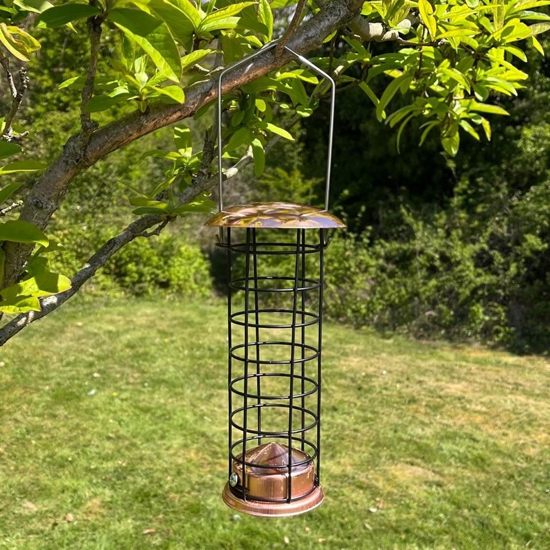 Copper Style Hanging Wild Garden Bird Suet Fat Ball Feeder