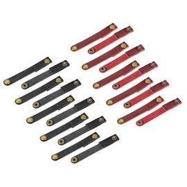 MECCANIXITY Pack of 20 Leather Cable Straps Cable Ties, Cord Organizer, Portable Cable Management for USB Cables, Headphone Wires, Black/Wine Red