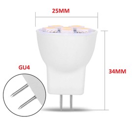 MR8 Light Bulb LED Replacement for Mini Halogen Recessed Lamps 12 Volt 1" Diameter GU4 RV Boat Camper Yacht Train Motor Home Interior Tiny House Ship Van Truck Sprinter Lighting - Cool White - 2 Pack