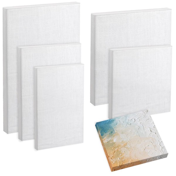 Canvas for Painting, Set of 6, White, 10 x 10/10