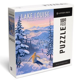 Lantern Press 1000 Piece Jigsaw Puzzle, Lake Louise, Canada, Ski for Miles, Skiing