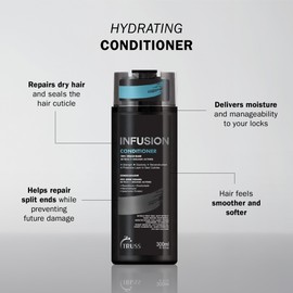 TRUSS Infusion Hair Conditioner - Restorative, Detangling Conditioner for Dry Hair - Softens, Hydrates and Delivers Strong Split End Repair - 100% Vegan Formula + Color-Safe (300 ml)