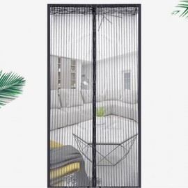 Punch-Free Magnetic Screen Door for Apartment Entrance Black