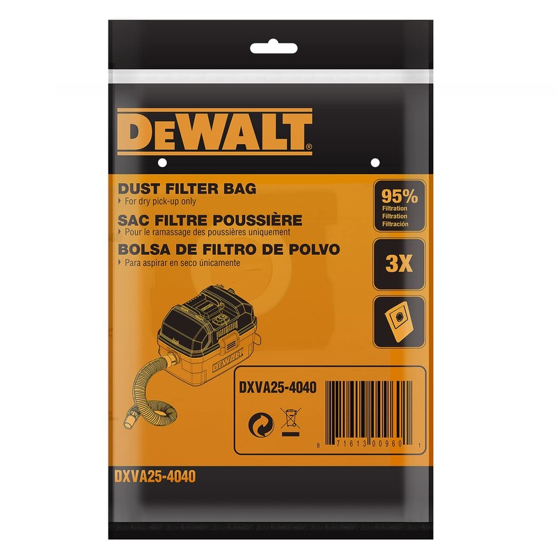 DEWALT DXVA25-4040 Dust Bag Fits for 4 Gallon Wet/Dry Vacuum